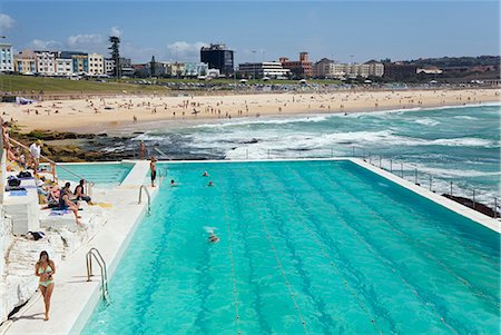 seawater - Visitors sunbathe and relax at the Bondi Baths - ocean filled pools at the southern end of Bondi Beach Stock Photo - Rights-Managed, Code: 862-03288865