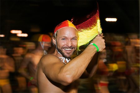 Surf lifesavers - part of the Between the Flags float - parade down Oxford Street during the annual Sydney Gay and Lesbian Mardi Gras Fotografie stock - Rights-Managed, Codice: 862-03288901