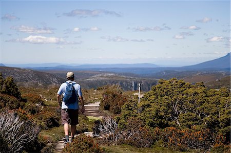 A trekker near Dove Lake in Tasmania's Central Highlands Stock Photo - Rights-Managed, Code: 862-03288976