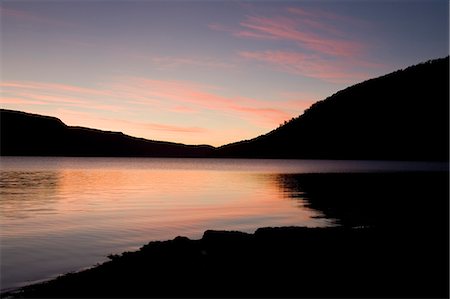 Lake St Clair at dawn,Tasmania Stock Photo - Rights-Managed, Code: 862-03289035