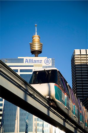 Sydney's monorail,seen here as it passes through Darling Harbour Stock Photo - Rights-Managed, Code: 862-03289047