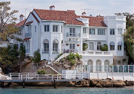 rose bay - Australia New South Wales. A fine residential property at the entrance to Rose Bay,Sydney Harbour. Foto de stock - Direito Controlado, Número: 862-03289206