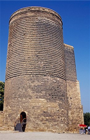 simsearch:862-03437387,k - Azerbaijan,Baku. The 12th-century Maiden Tower is among the most striking monuments in Baku's restored Old City,or Icheri Shahar. Stock Photo - Rights-Managed, Code: 862-03289256