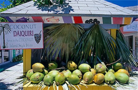 Coconut daiquiri stall at Port Lucaya on Grand Bahama,the Bahamas Foto de stock - Con derechos protegidos, Código: 862-03289264