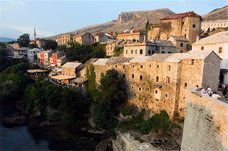 Mostar Late Afternoon Light on Old Town Houses Stock Photo - Rights-Managed, Code: 862-03289488