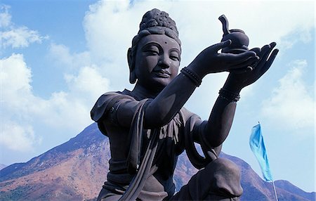 Statue de dévot à Tian Tan Buddha, l'île de Lantau, Hong Kong Photographie de stock - Rights-Managed, Code: 862-03289907