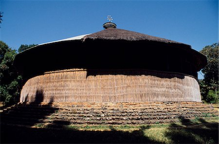 Set in a stone-walled compound,Ura Kidane Meret Church is among the largest of Lake Tana's twenty or so monasteries amd churches. Stock Photo - Rights-Managed, Code: 862-03354010