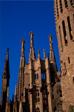 Ornate Spires of Gaudi's La Sagrada Familia Stock Photo - Rights-Managed, Code: 862-03354196