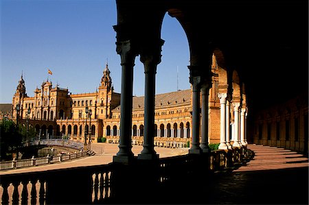 sevilla - The elegant facade of Plaza de Espana Foto de stock - Con derechos protegidos, Código: 862-03354274