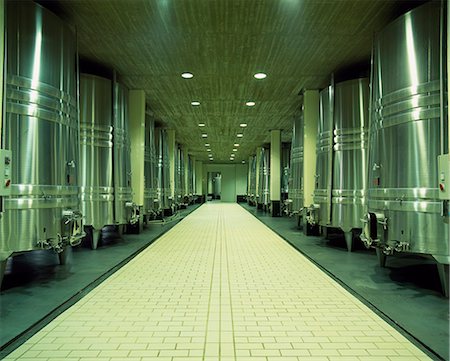 simsearch:862-03354331,k - Cuves en acier inoxydable de maturation en cave Ysios. Cette cave de vinification moderne, presque futuriste a été conçu par l'un des architectes plus connus de l'Espagne, Santiago Calatrava Photographie de stock - Rights-Managed, Code: 862-03354337