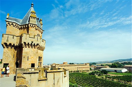 The Palacio Real Medieval Defensive Castle Complex Built by Carlos III of Navarra in 15th Century Stock Photo - Rights-Managed, Code: 862-03354460