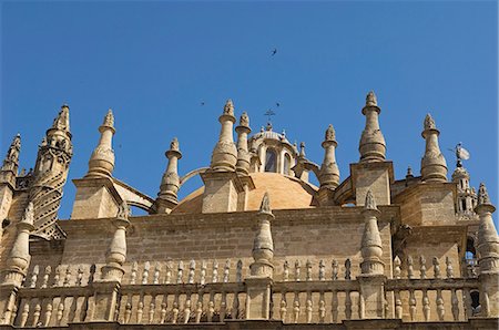 simsearch:862-03354244,k - The roof of Seville's cathedral is a sea of Gothic spires. Stock Photo - Rights-Managed, Code: 862-03354524