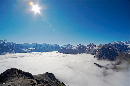 Switzerland,Bernese Oberland,Schilthorn. View from the viewing gallery at Schilthorn. Stock Photo - Rights-Managed, Code: 862-03354734