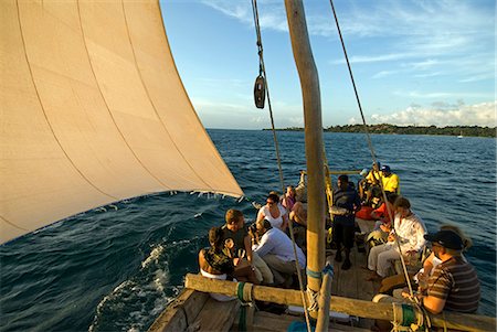 simsearch:862-03355243,k - Sailing a traditional Dhow at sunset,Fundu Lagoon Resort,Pemba Island,Zanzibar,East Africa Stock Photo - Rights-Managed, Code: 862-03355252