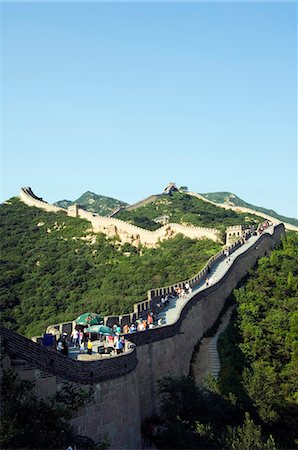 Chinesische Mauer bei Badaling. Zuerst während der Ming-Dynastie (1368-1644) gebaut und in den 1980er Jahren zum Unesco-Weltkulturerbe in der Nähe von Beijing wiederhergestellt Stockbilder - Lizenzpflichtiges, Bildnummer: 862-03351122