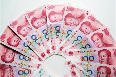 China. Chinese money 100 yuan bank notes. Stock Photo - Rights-Managed, Code: 862-03351615