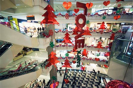 shanghai shopping malls - China Shanghai Christmas decorations in a modern department store Stock Photo - Rights-Managed, Code: 862-03351623