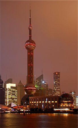 shanghai pudong - China,Shanghai. Pudong seen from the Bund. Foto de stock - Con derechos protegidos, Código: 862-03351858