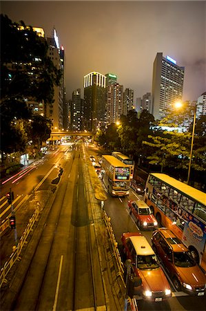 China,Hong Kong,Causeway Bay The center of the city illluminated a night by traffic,trams and street lights Stock Photo - Rights-Managed, Code: 862-03351949