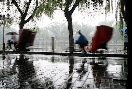 China,Beijing. Beijing Hutong in the Rain Stock Photo - Rights-Managed, Code: 862-03351954