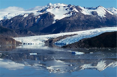 Gris Glacier & Lago Grey. Photographie de stock - Rights-Managed, Code: 862-03351978