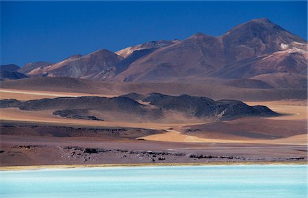 desert lake - Aquamarine waters of Laguna Tuyajto,Atacama,Chile. Stock Photo - Rights-Managed, Code: 862-03351982