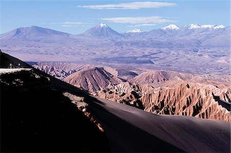 Looking out over the Salt Mountains from Las Cornicas ridge while mountain biking in the Atacama Desert Foto de stock - Con derechos protegidos, Código: 862-03352138
