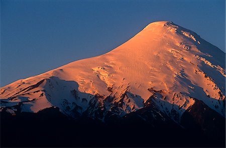 sunset lake district - Chile,Region X,Lake District. Mt Osorno 2,652 m (8,701 feet),extinct volcano in the Chilean Lake District. Stock Photo - Rights-Managed, Code: 862-03352246