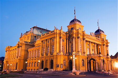 Croatian National Theatre Neobaroque Architecture dating from 1895 Stock Photo - Rights-Managed, Code: 862-03352452