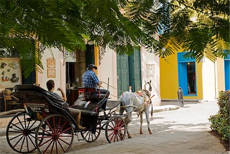 street in havana cuba - Cuba,Havana. Horse and carriage on Cale Mercaderes,Havana Stock Photo - Rights-Managed, Code: 862-03352526