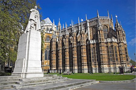 The Henry VII chapel at the east end of Westminster Abbey,London. The first Abbey was built here by Edward the Confessor in 1045. The present building was completed between 1245 and 1517,although has been added to over the years. The Henry VII chapel was added in 1503. Stock Photo - Rights-Managed, Code: 862-03353087