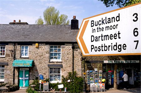 south devon - Moorland signposts in Widecombe-in-the-Moor,South Devon,England Stock Photo - Rights-Managed, Code: 862-03353135