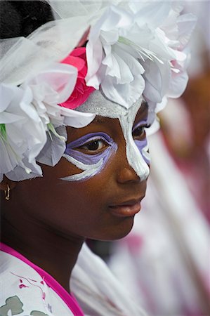 Colourful costumes in the Notting Hill Carnival. Stock Photo - Rights-Managed, Code: 862-03353260