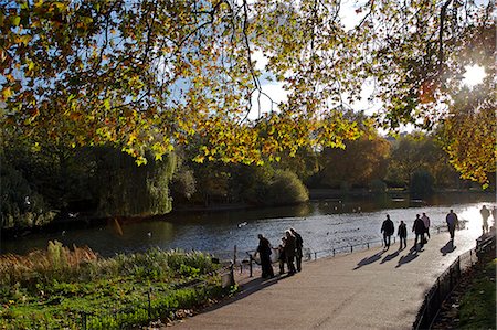 simsearch:841-05795614,k - People enjoying a stroll in St James's Park in Autumn Stock Photo - Rights-Managed, Code: 862-03353297