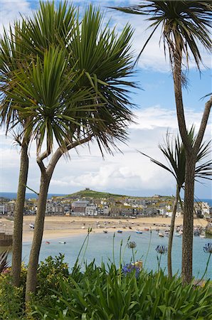 A view over the bay of the old fishing port of St Ives,England Stock Photo - Rights-Managed, Code: 862-03353361