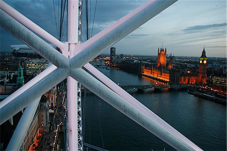 Angleterre, Londres, Westminster. Big Ben et le Parlement vu depuis le London Eye. Photographie de stock - Rights-Managed, Code: 862-03353540