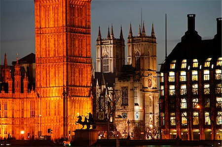 simsearch:862-03353143,k - England,London,Westminster. Big Ben,the Houses of Parliament and Westminster Abbey. Foto de stock - Con derechos protegidos, Código: 862-03353542