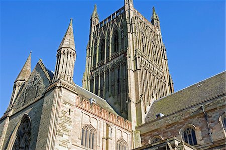 England,Worchestershire,Worchester. Worcester Cathedral - an Anglican cathedral situated on a bank overlooking the River Severn. Its official name is The Cathedral Church of Christ and the Blessed Virgin Mary - here viewed from the South side. Foto de stock - Con derechos protegidos, Código: 862-03353711