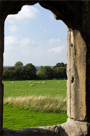 shropshire - Shrewsbury Shropshire, Angleterre. Vue sur la campagne du Shropshire rustique des ruines de Haughmond Abbey, un 12ème siècle Augistinian abbaye près de Shrewbury. Photographie de stock - Rights-Managed, Code: 862-03353773