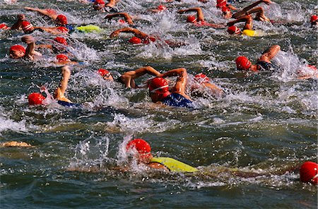 Angleterre, Swindon. Participants à une compétition de triathlon, Swindon, Angleterre Photographie de stock - Rights-Managed, Code: 862-03353892