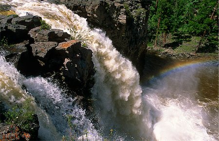 Mongolia,Karakorum. Ulaan Tsutgalan waterfall on the Orkhon river. Foto de stock - Con derechos protegidos, Código: 862-03364548