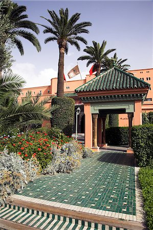 simsearch:862-03364720,k - Entrée à la Mamounia, le plus célèbre hôtel à Marrakech. Photographie de stock - Rights-Managed, Code: 862-03364724