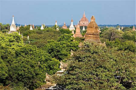 pagan - Myanmar. Burma. Bagan. Ancient Buddhist temples on the central plain of Bagan. The Bagan dynasty built 2,229 temples between 1044 and 1287. Stock Photo - Rights-Managed, Code: 862-03365111