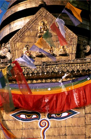 simsearch:862-03731972,k - Détail du Stupa de Swayambhunath, le Temple aux singes Photographie de stock - Rights-Managed, Code: 862-03365424