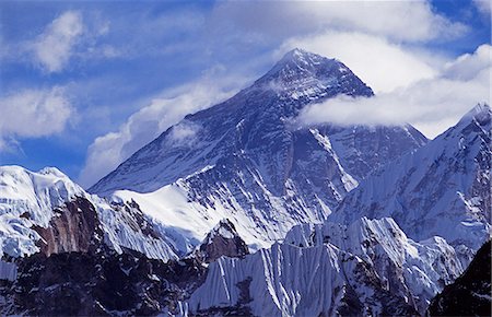 Western face of Mount Everest 8848m Foto de stock - Direito Controlado, Número: 862-03365452