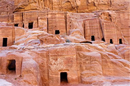 petra - Jordan,Petra. Detail of the Street of Facades in the centre of the ancient trading capital of Petra. Stock Photo - Rights-Managed, Code: 862-03365915