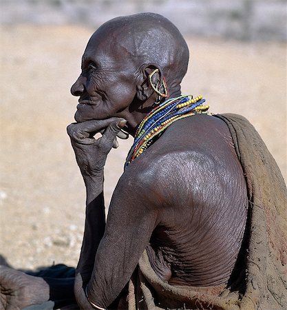 simsearch:862-03366025,k - This old Samburu woman was about ninety years old when the picture was taken. Frail and partially blind,she had never had a day's illness in her strenuous life. Stock Photo - Rights-Managed, Code: 862-03366034