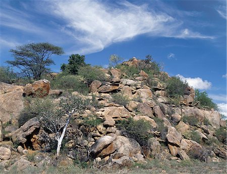 rock outcrop - A huge jumble of rocks in the northern foothills of the Ndoto Mountains. Stock Photo - Rights-Managed, Code: 862-03366421