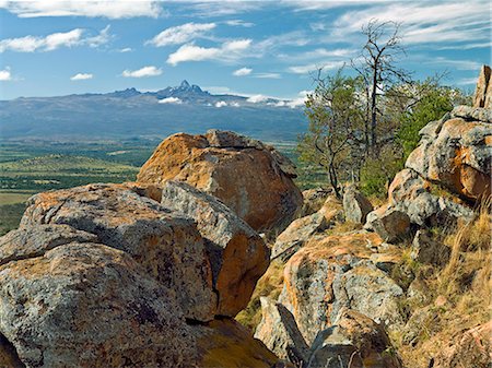 Kenya,Nanyuki District. Majestic Mount Kenya in the early morning from the Loldaiga Hills. Stock Photo - Rights-Managed, Code: 862-03366797