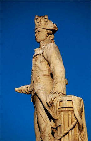 Statue of Captain Cook,Christchurch,South Island,New Zealand. Foto de stock - Direito Controlado, Número: 862-03360073